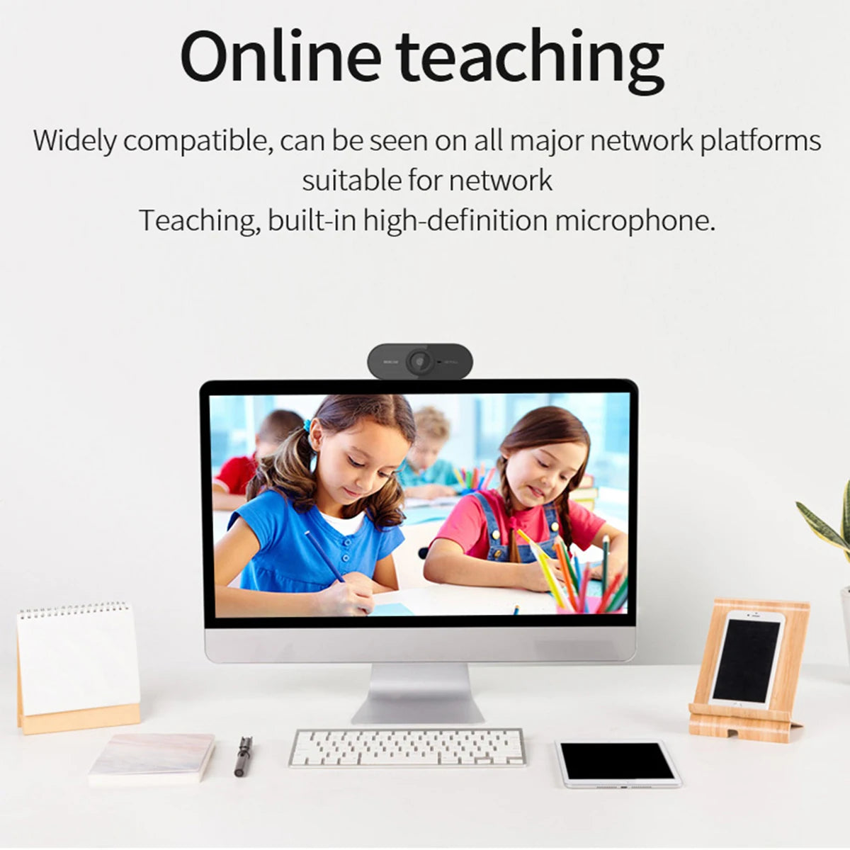 Webcam Computer Camera 1080P HD USB with Microphone Support Desktop Computer Laptop Suitable for Live Video Call Conference