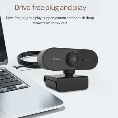 Webcam Computer Camera 1080P HD USB with Microphone Support Desktop Computer Laptop Suitable for Live Video Call Conference